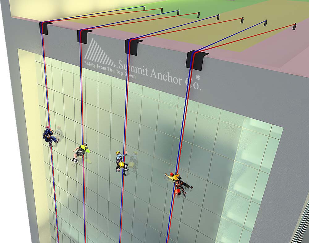 Summit Anchor Co - Tie Back Angles 3d view with Window Washer