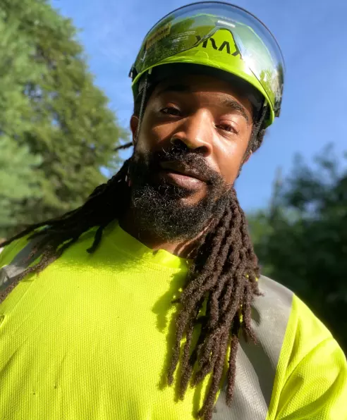 Mike of Summit Anchor Co wearing safety helmet